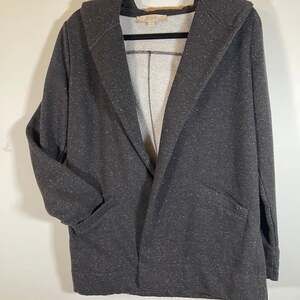 LOFT Charcoal Gray Open Front Cardigan